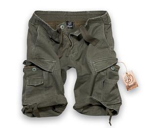 New Brandit Washed Combat Cargo Shorts Olive Green  Preview